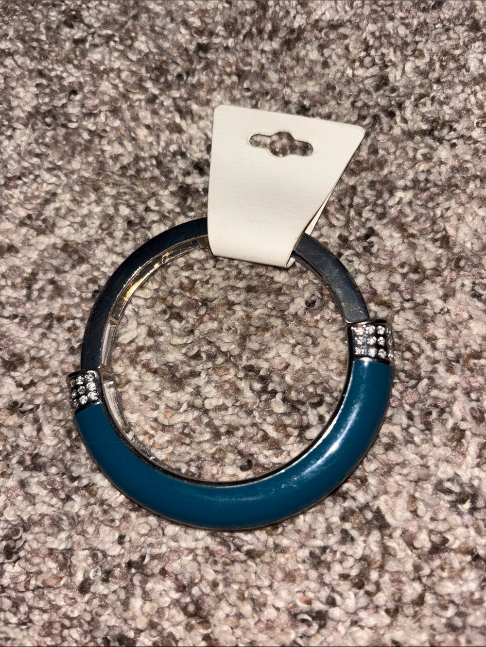 Lia Sophia Teal and Silver Hinged Bangle Duo Artisan bracelet - Picture 3 of 3